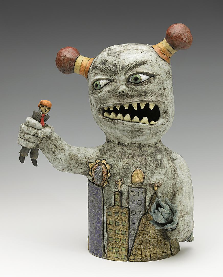 ceramic figure statue of liberty trump impeach anger rage outrage by Sara Swink