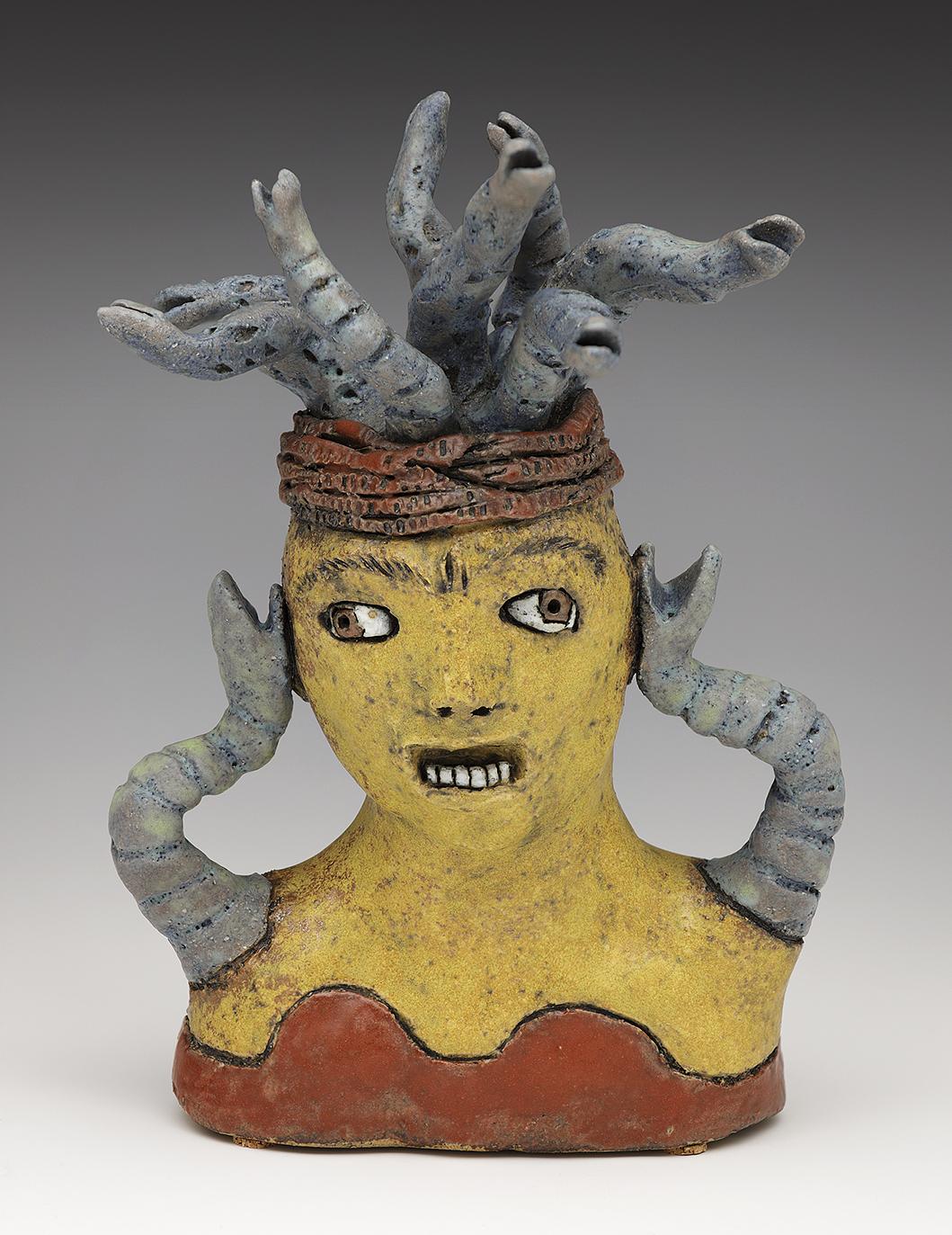 snake, crazy, stress, clay, sculpture