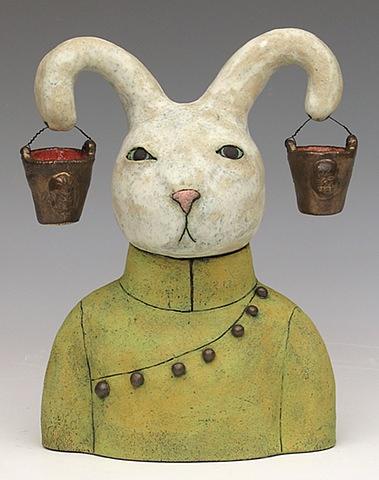 clay ceramic sculpture animal by sara swink