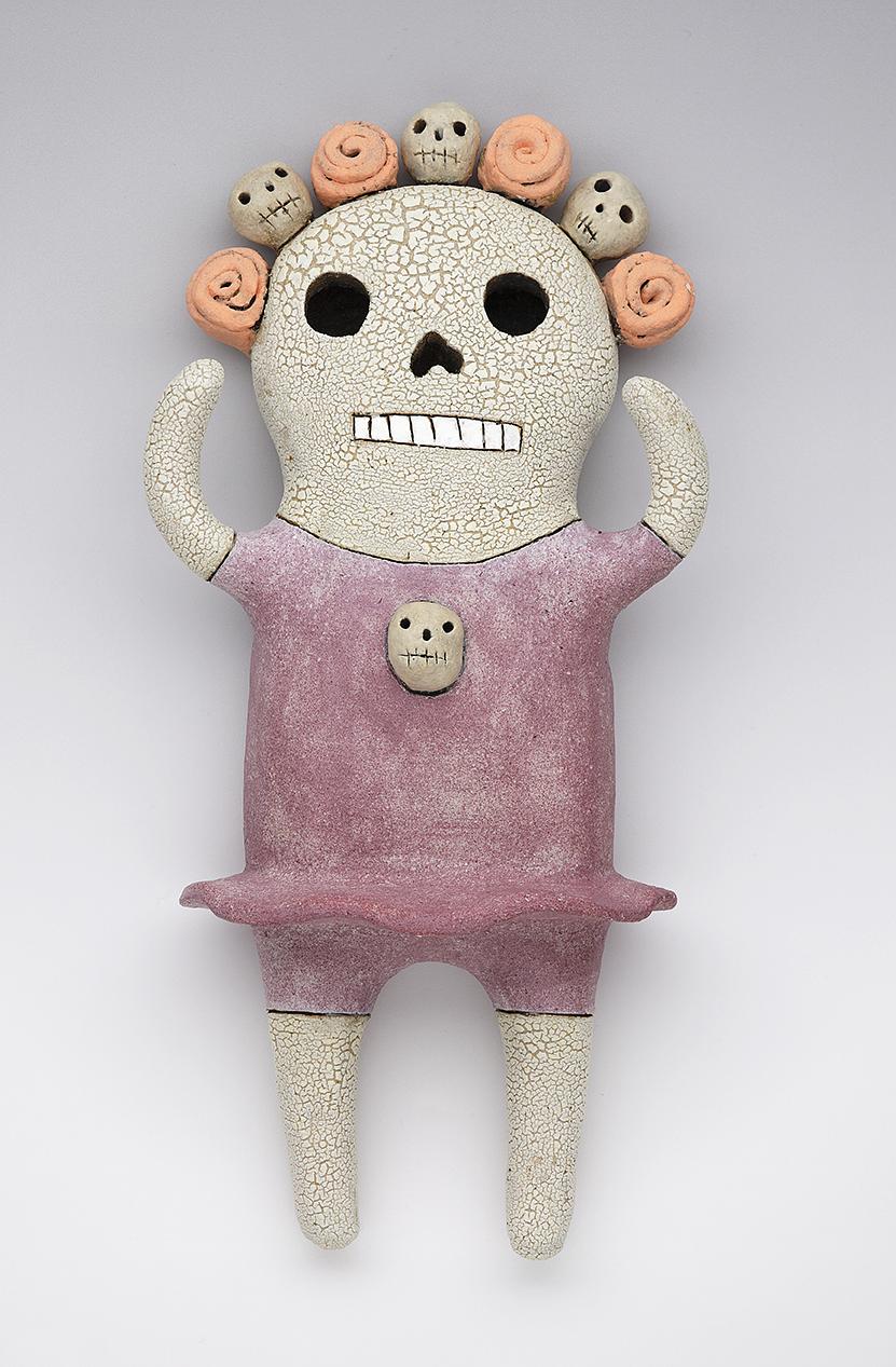 clay ceramic pottery figure skeleton skull rose ballerina ballet by sara swink