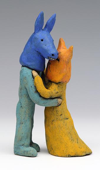 ceramic figure with animals by Sara Swink