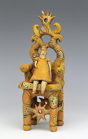 clay ceramic sculpture chair by sara swink