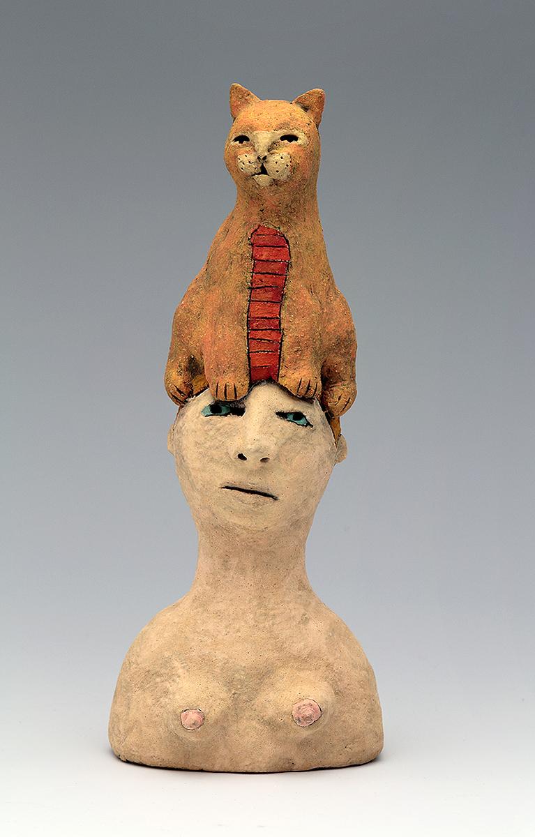 ceramic figure cat pottery by Sara Swink