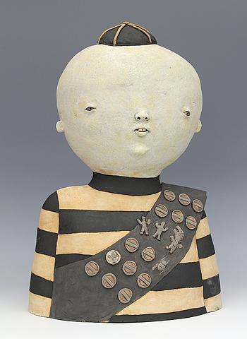 clay ceramic sculpture by sara swink boy scout