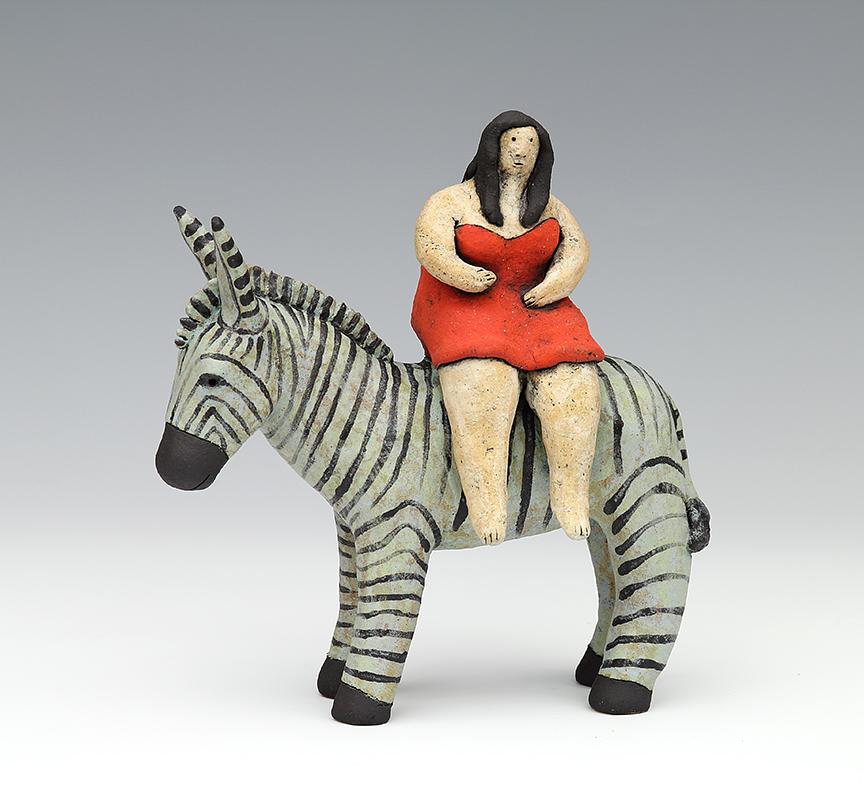 clay ceramic sculpture animal donkey by sara swink