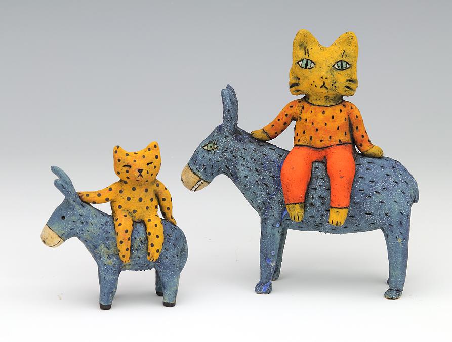 ceramic figure with animals by Sara Swink