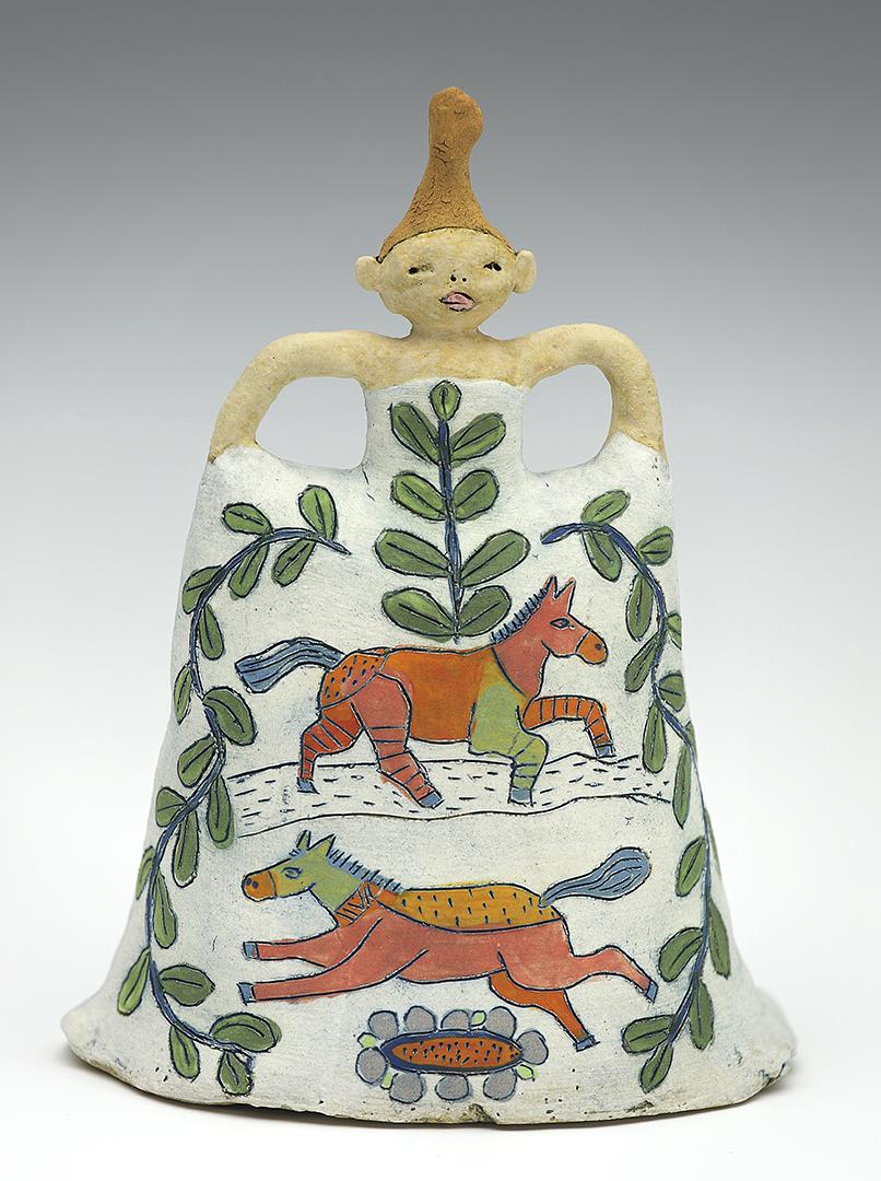 ceramic figure horse dress by Sara Swink