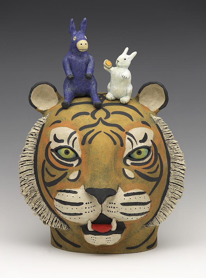 ceramic Sara Swink tiger donkey rabbit bunny clay 