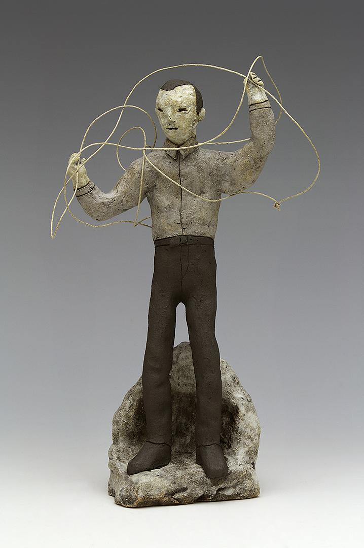 clay ceramic sculpture grayscale tangle by sara swink