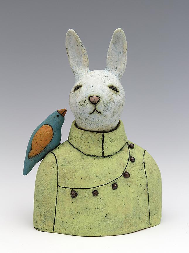 ceramic figure bunny rabbit by Sara Swink