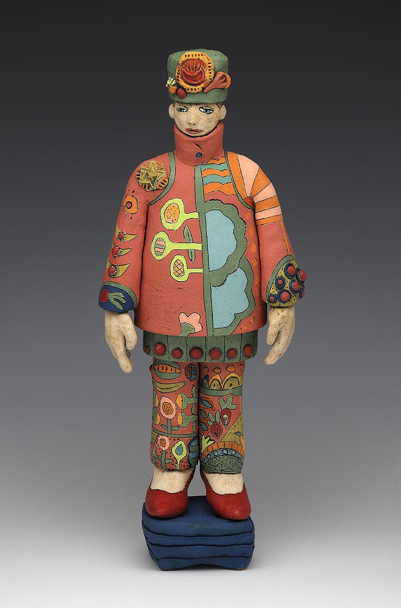 ceramic sculpture Sara Swink red shoes