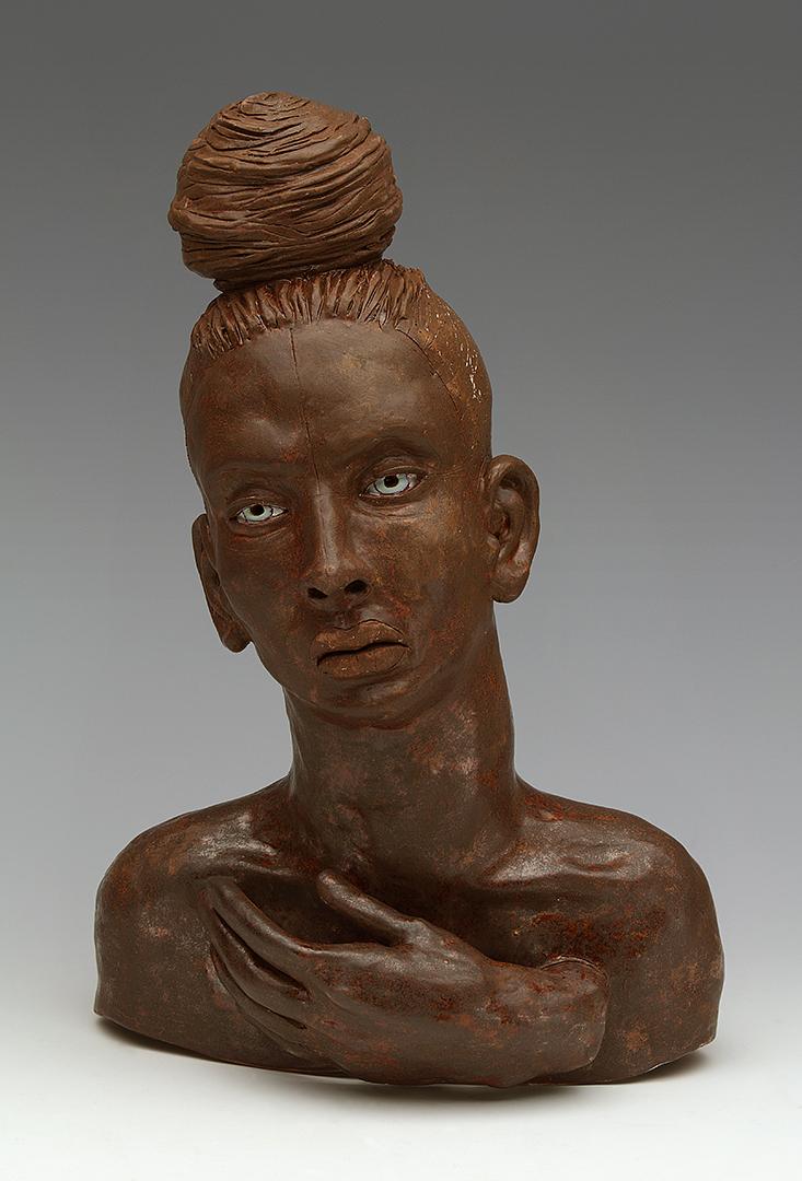 clay ceramic pottery earthenware figure brownie  by sara swink