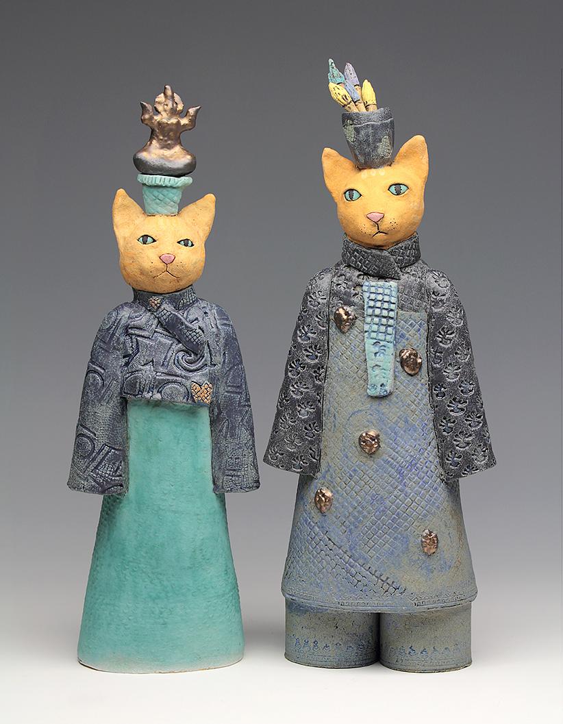 ceramic figure animal cat by Sara Swink