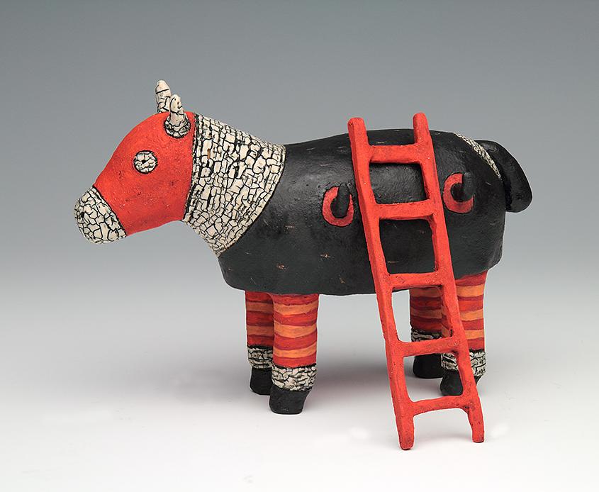 ceramic figure with horse by Sara Swink