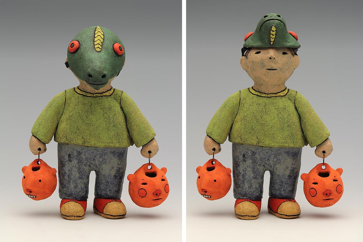 ceramic figure dinosaur by Sara Swink