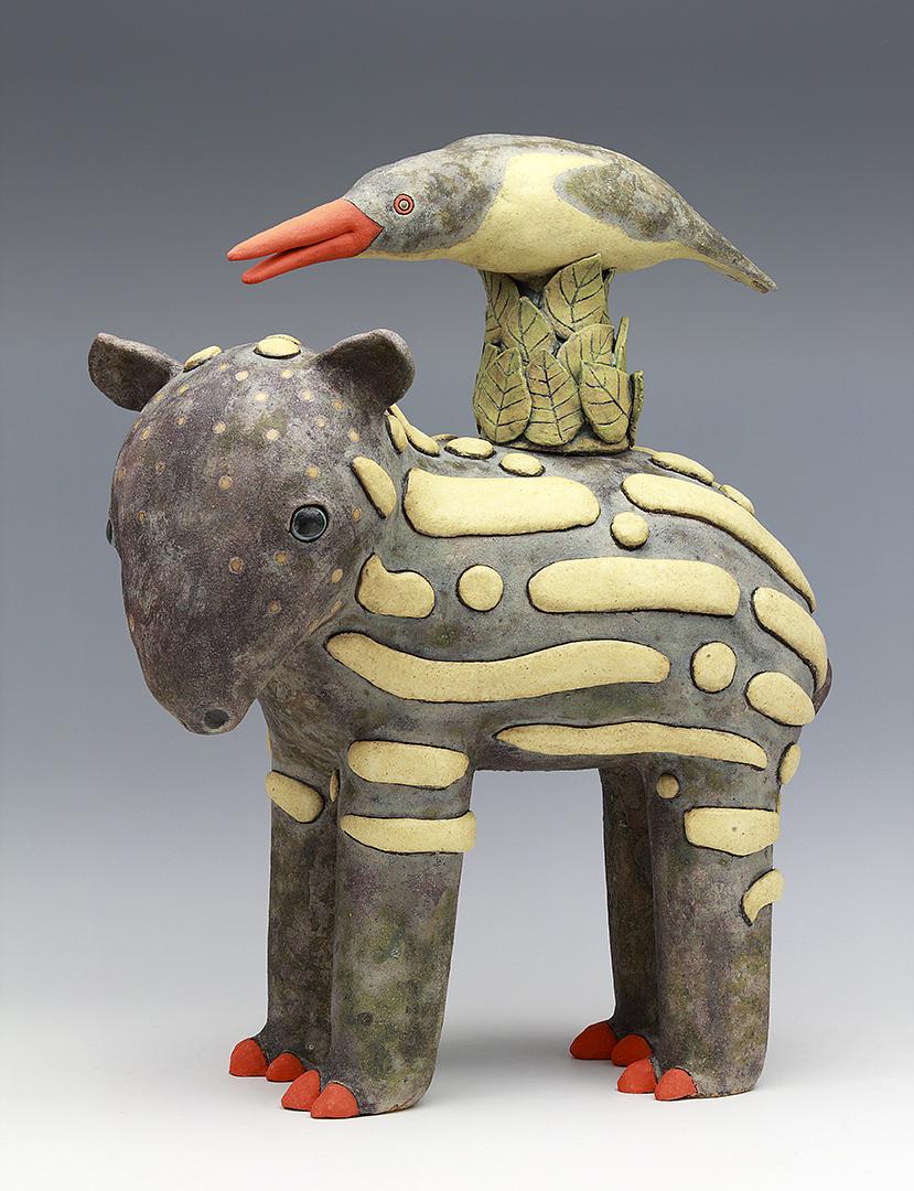 ceramic figure tapir oyster catcher listen by Sara Swink