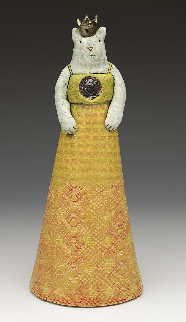 ceramic cat crown royal royalty by Sara Swink