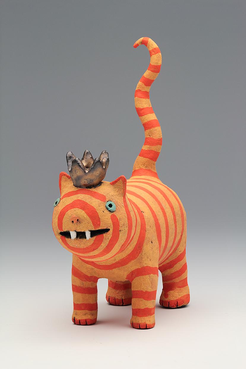 ceramic figure cat princess by Sara Swink