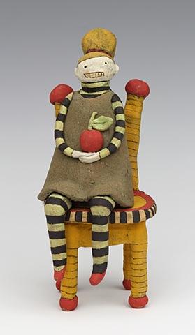 clay ceramic sculpture chair by sara swink