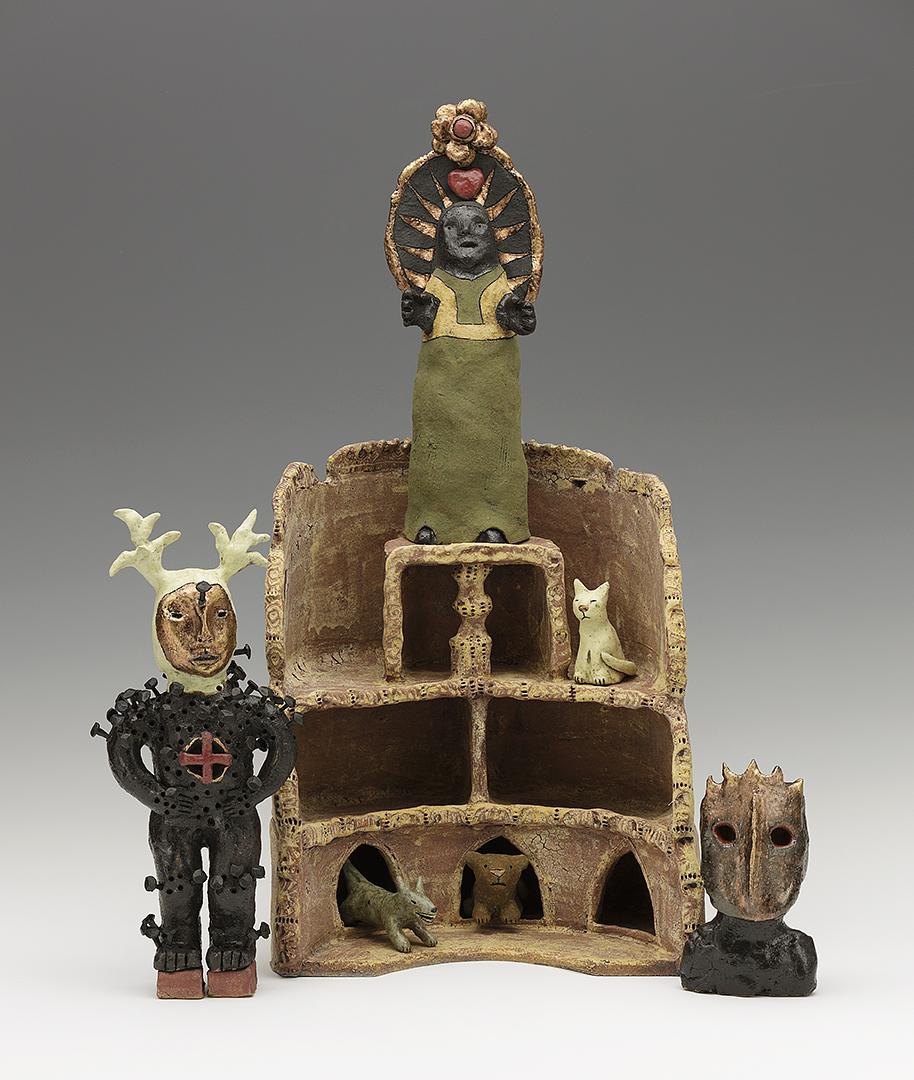 ceramic shrine black Madonna nkisi by Sara Swink