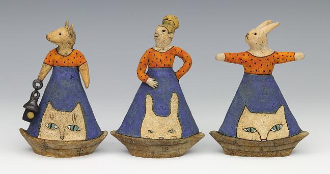ceramic figure with animals by Sara Swink