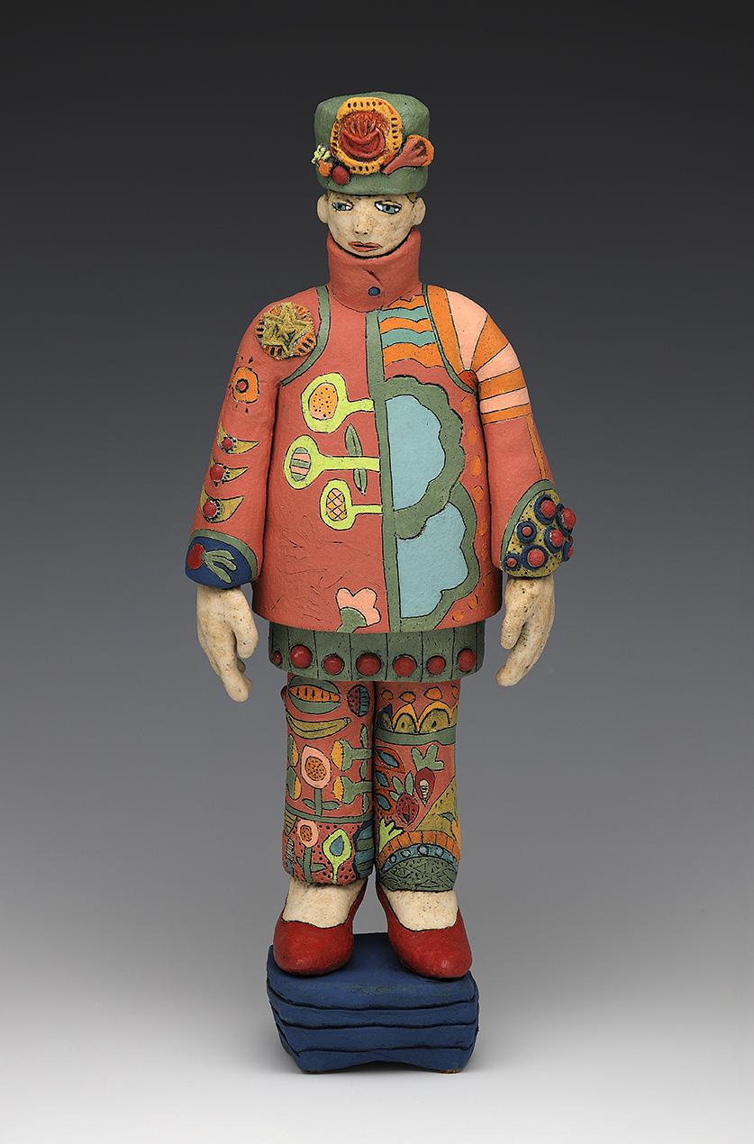 ceramic sculpture Sara Swink red shoes